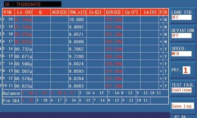同惠TH2829AX变压器综合测试仪，两组主、副参数同时显示